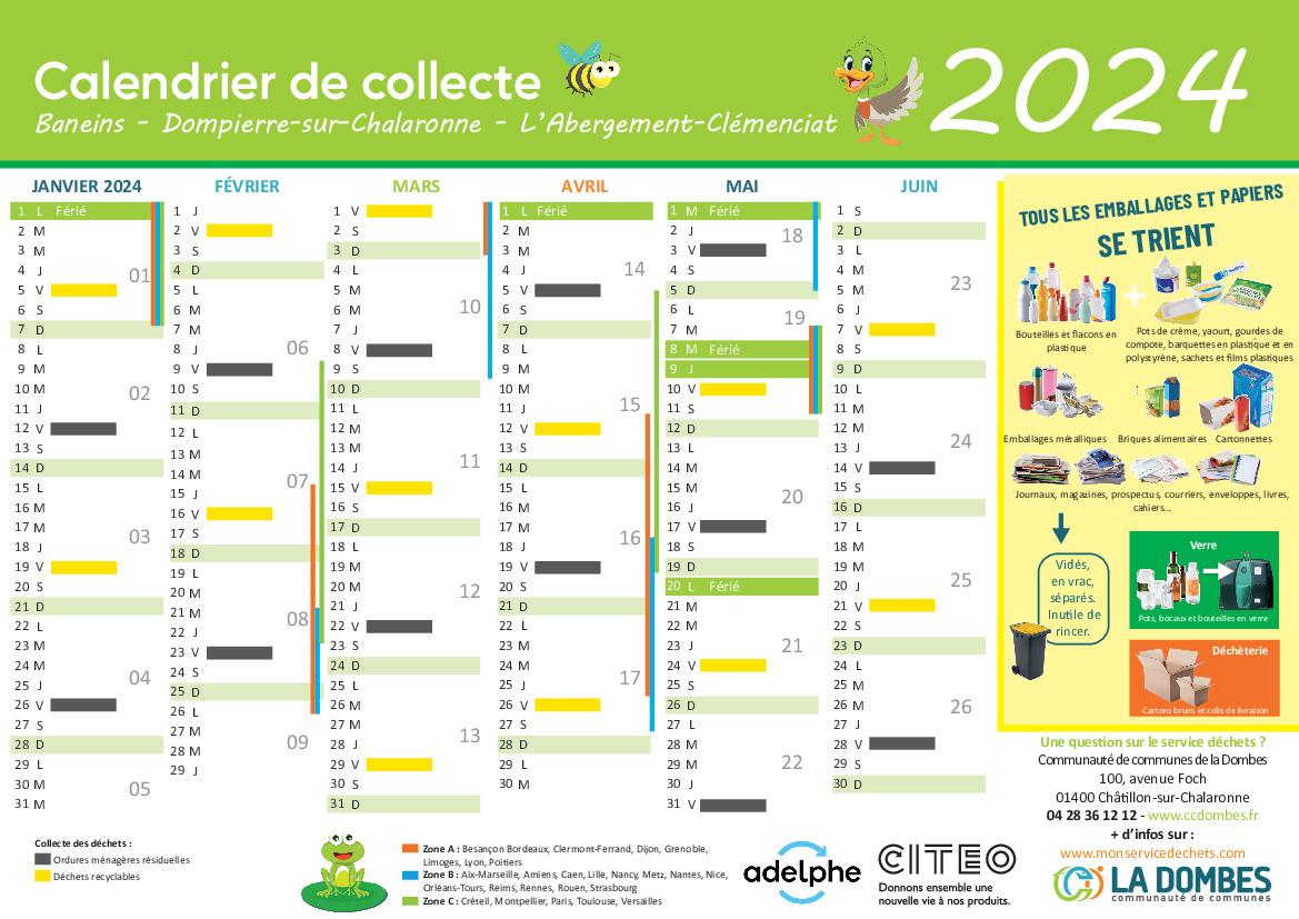 Noticias Calendrier collecte déchets 2024 Noticias de illiwap de