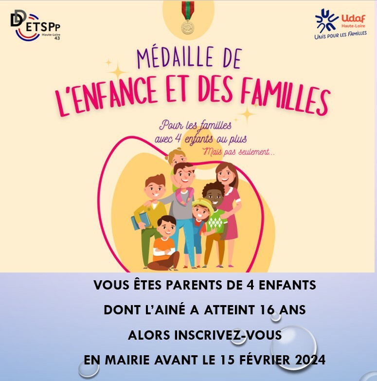 Actualités Médaille de la famille 2024 Actualité illiwap de Ecole