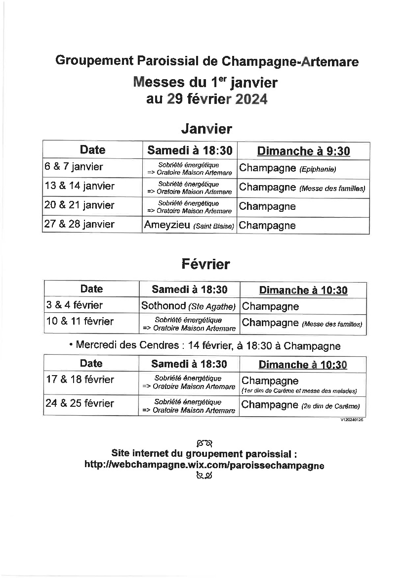 News Messes du 1er janvier 2023 au 29 février 2024 Mairie d Arvière