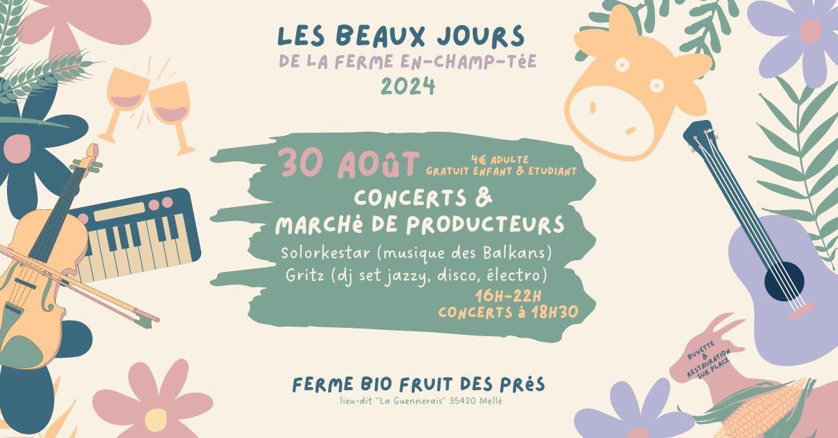 La Ferme En-Champ-Tée : marché et concerts vendredi 30 août