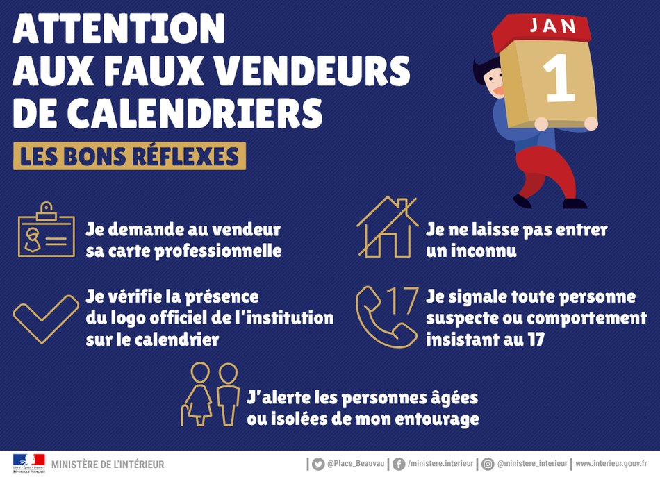 ATTENTION, faux vendeurs de calendriers