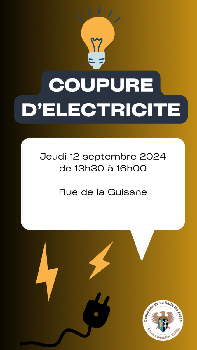 RAPPEL : coupure de l'alimentation électrique