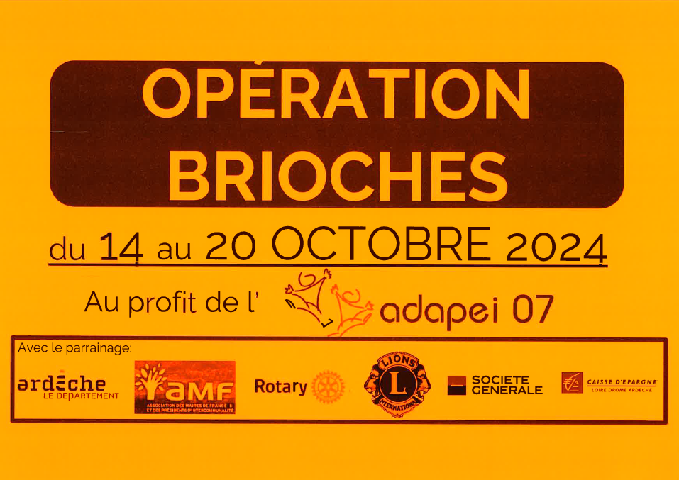 Opération brioches - du 14 au 18 octobre 2024