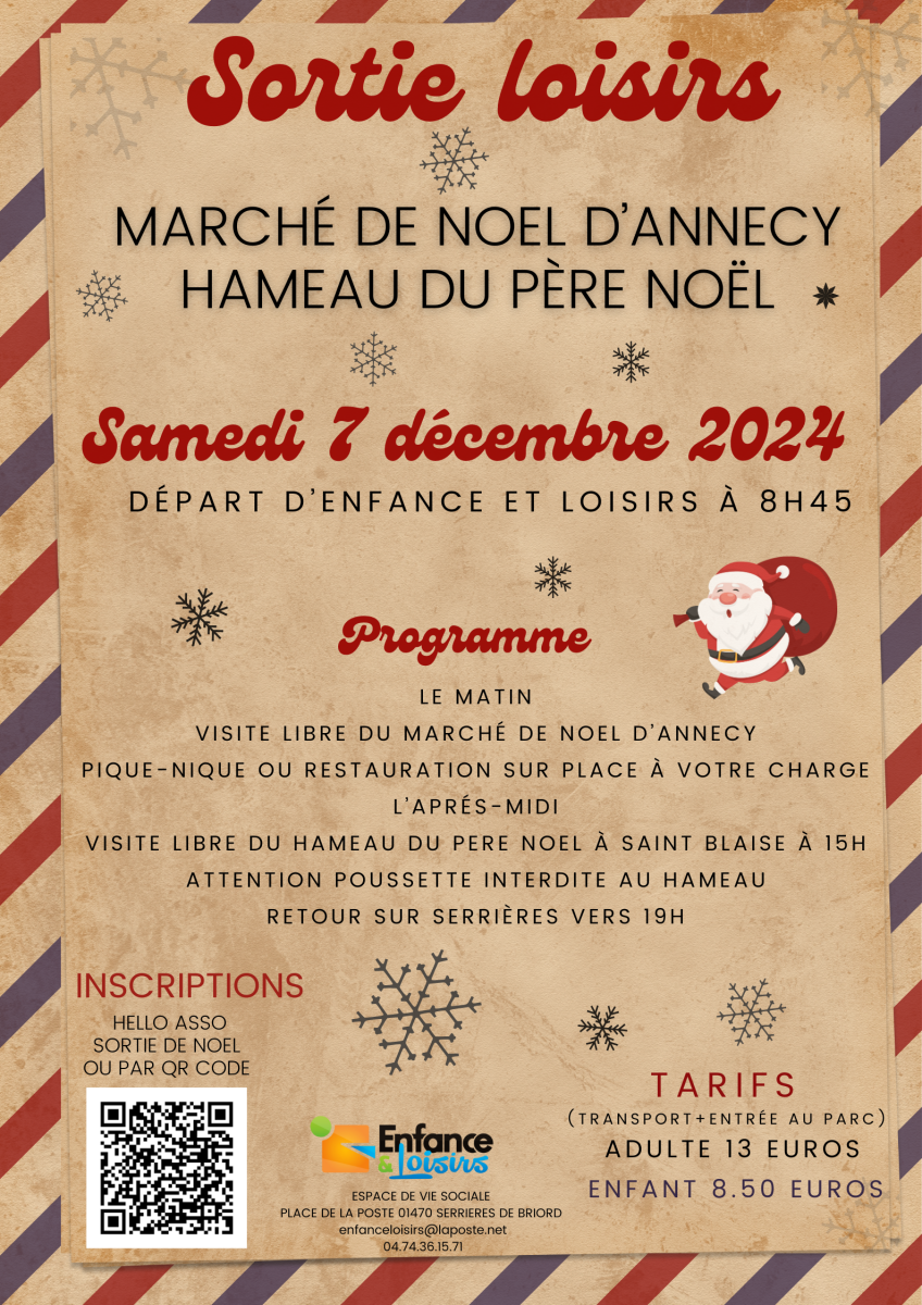 Sortie loisirs au hameau du Père Noël et du marché de Noël