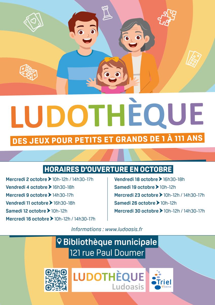 [Culture] Horaires du mois d'octobre de la ludothèque 🧩