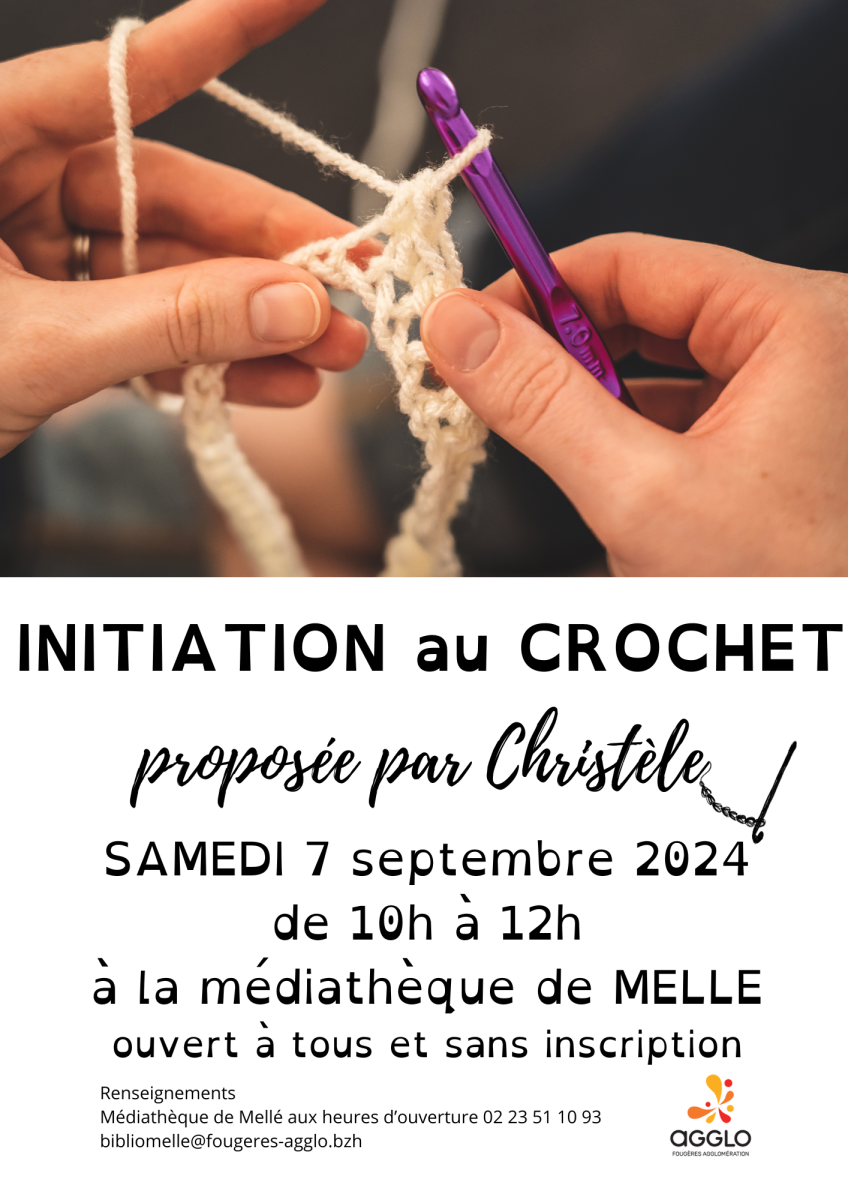 Atelier crochet : samedi 7 septembre de 10h à 12h