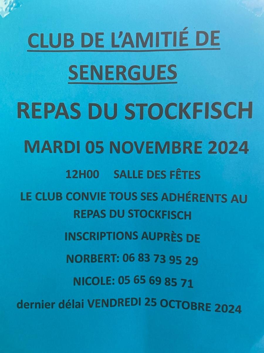 Repas Stockfisch du Club de l'amitié