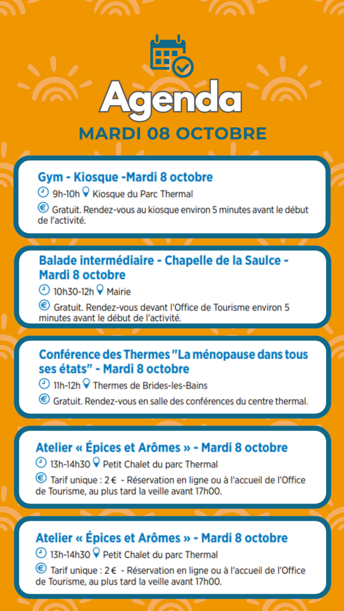 PROGRAMME ANIMATIONS DU JOUR