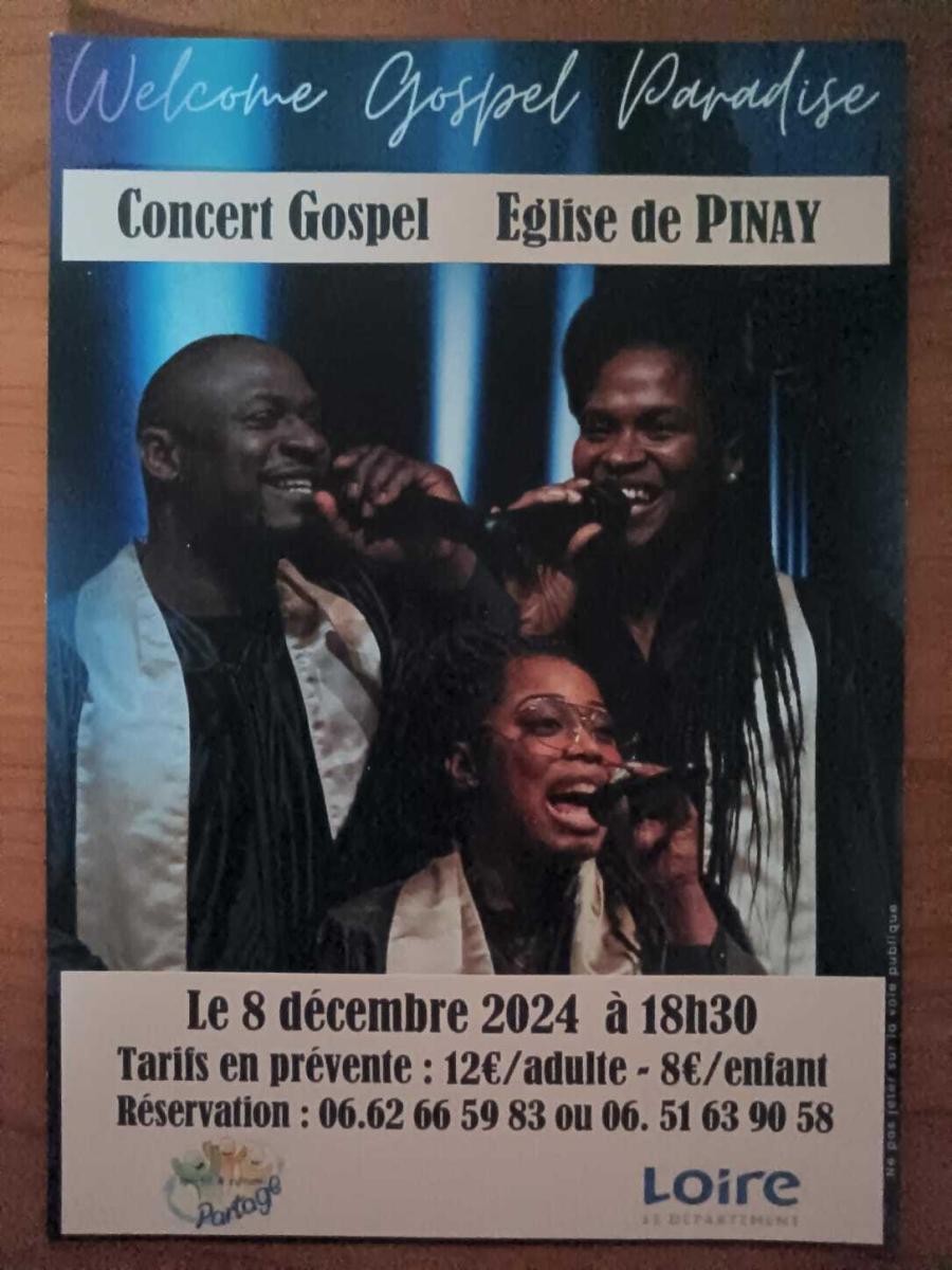 CONCERT GOSPEL LE 8 DECEMBRE A PINAY