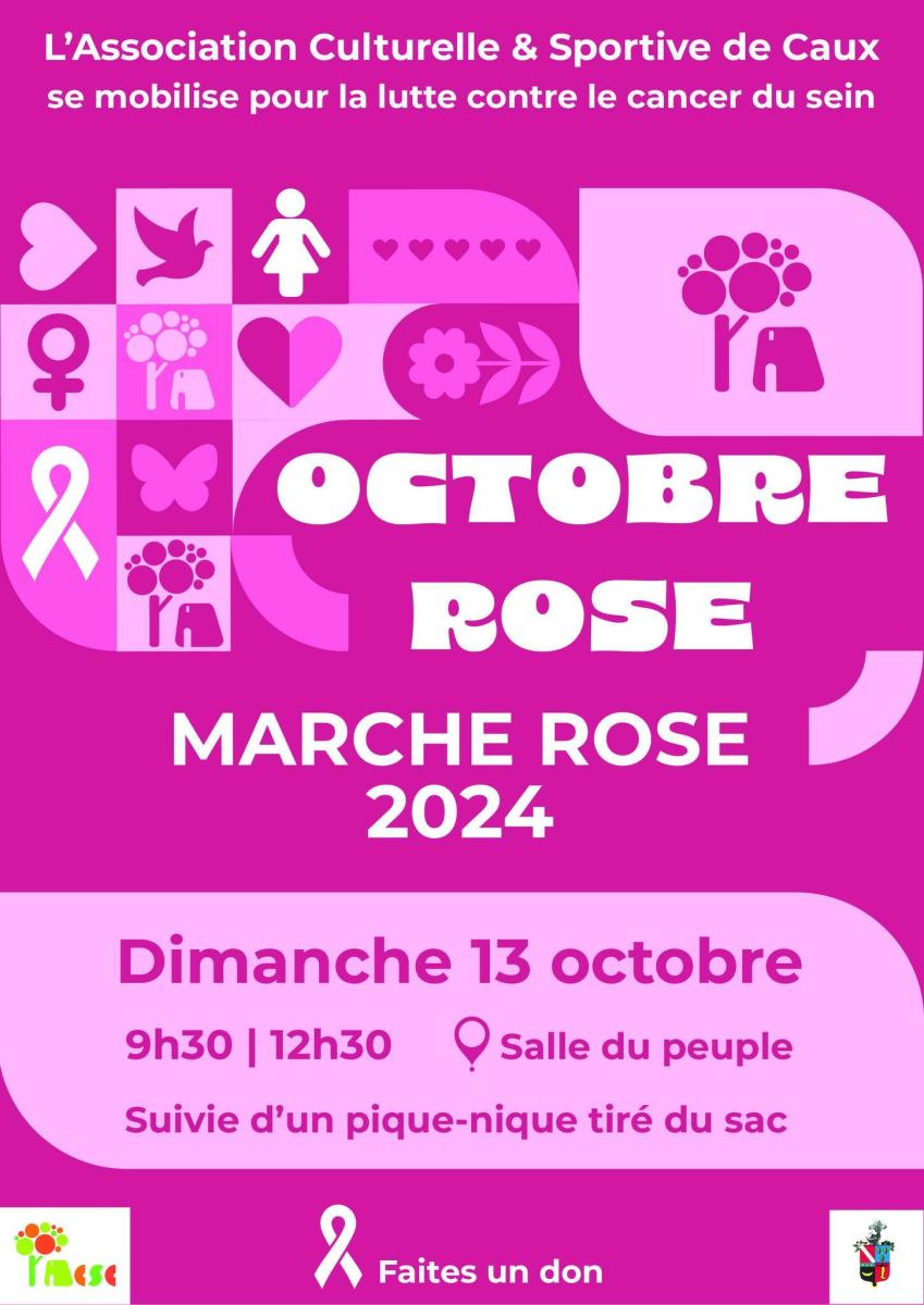 ACSC : marche Octobre Rose à Caux, le 13/10 à 9h00