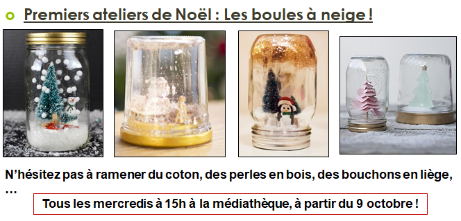 Ateliers de Noël à la médiathèque !