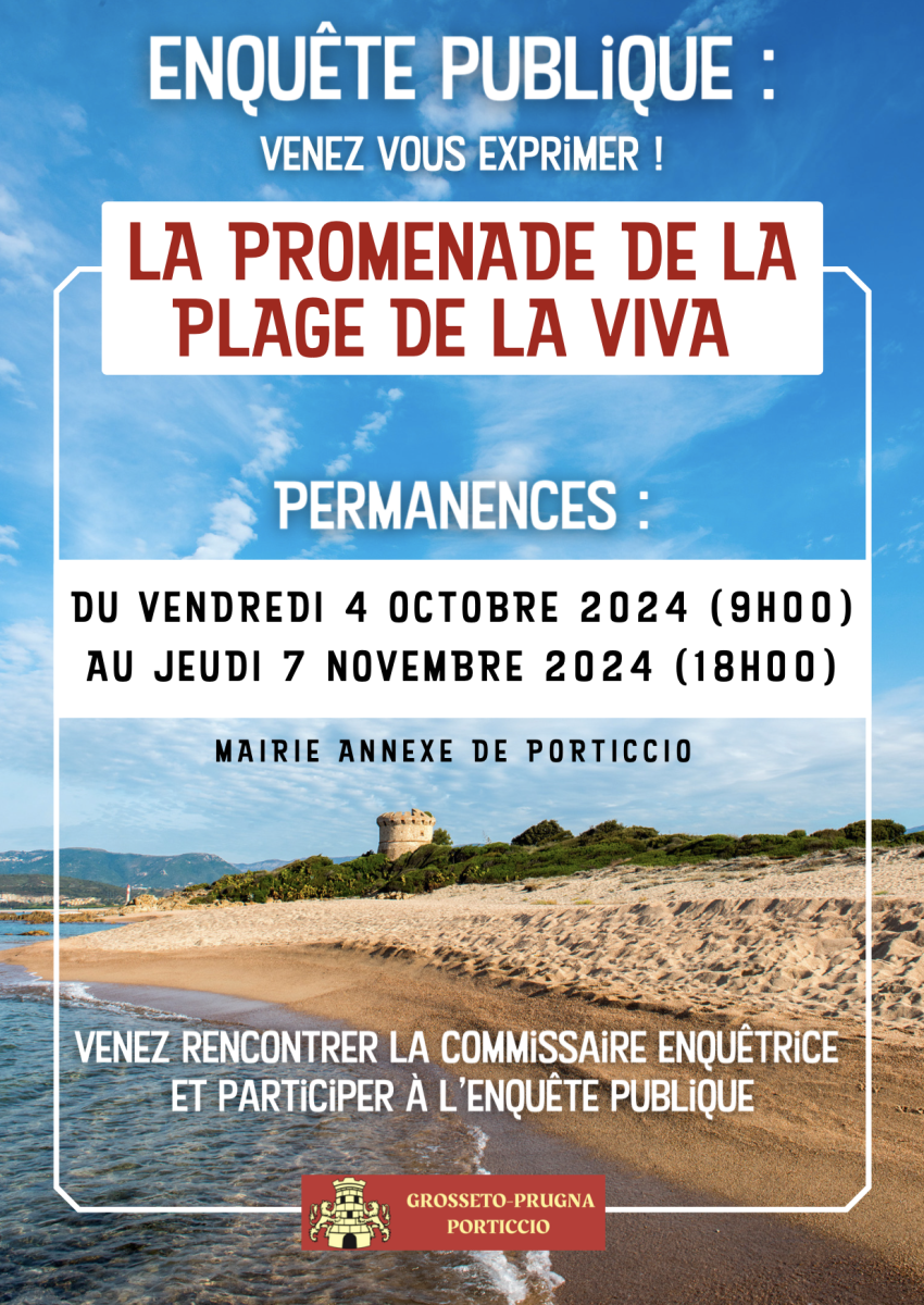 Avis d'enquête publique : la promenade de plage de la Viva