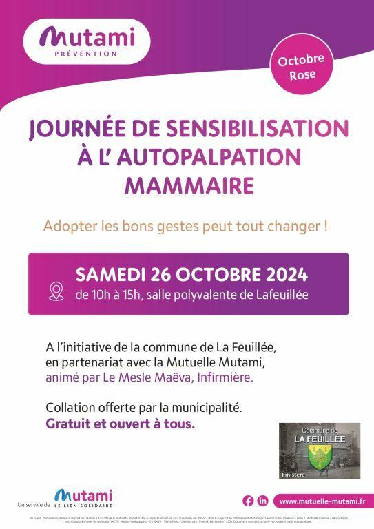 🎗️JOURNEE SENSIBILISATION AUTOPALPATION MAMMAIRE 26 OCT