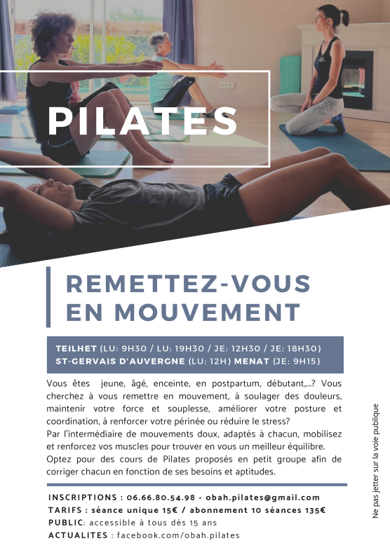 COURS DE PILATES à TEILHET