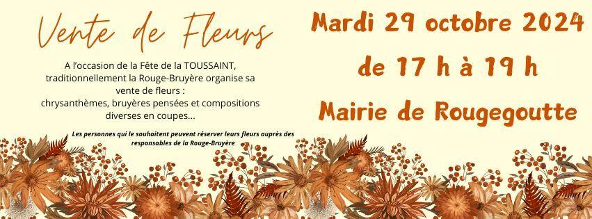 Vente de fleurs DEMAIN Mardi 29 octobre 2024