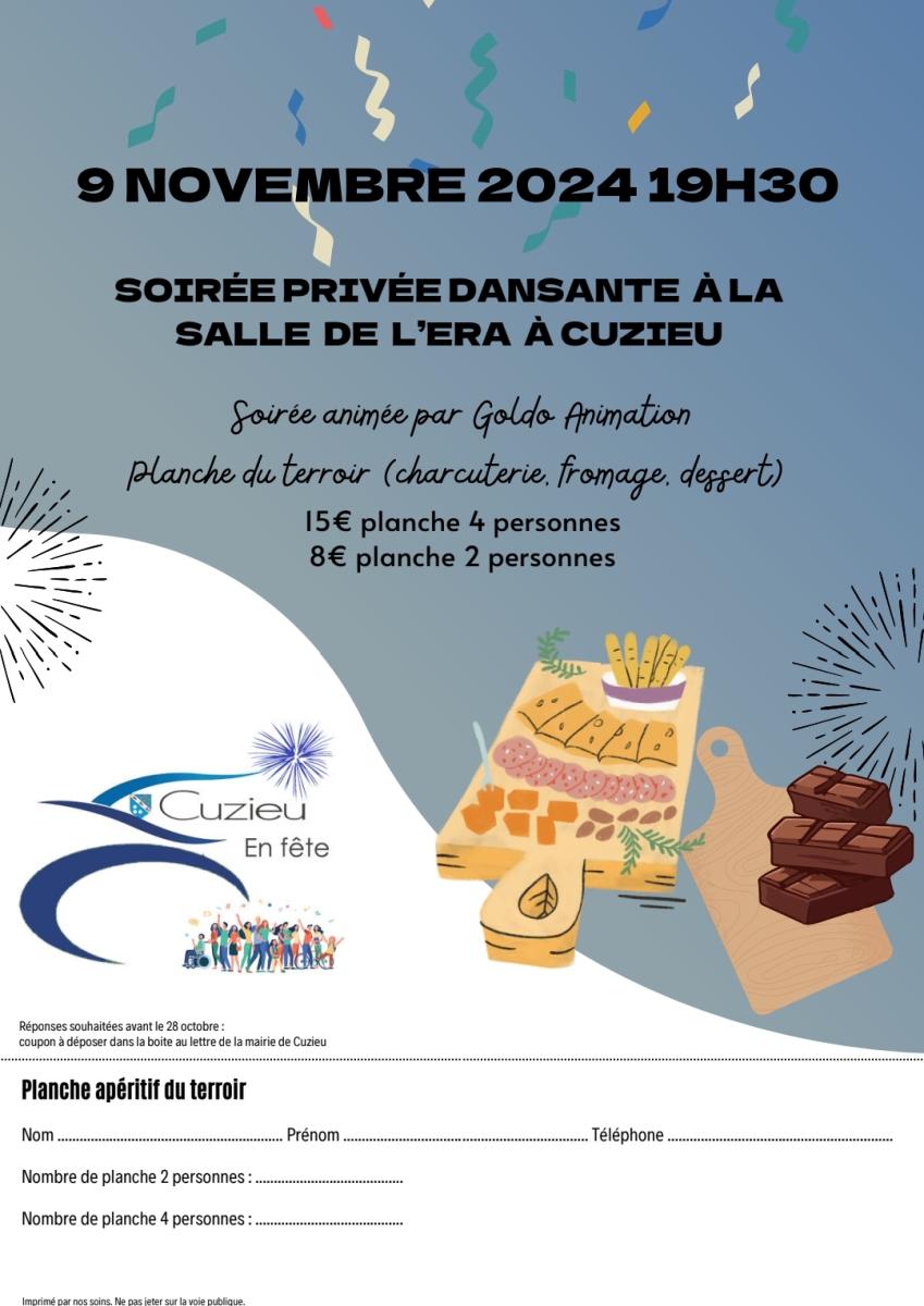 Cuzieu en Fête - soirée dansante 9 novembre - ouverte à tous