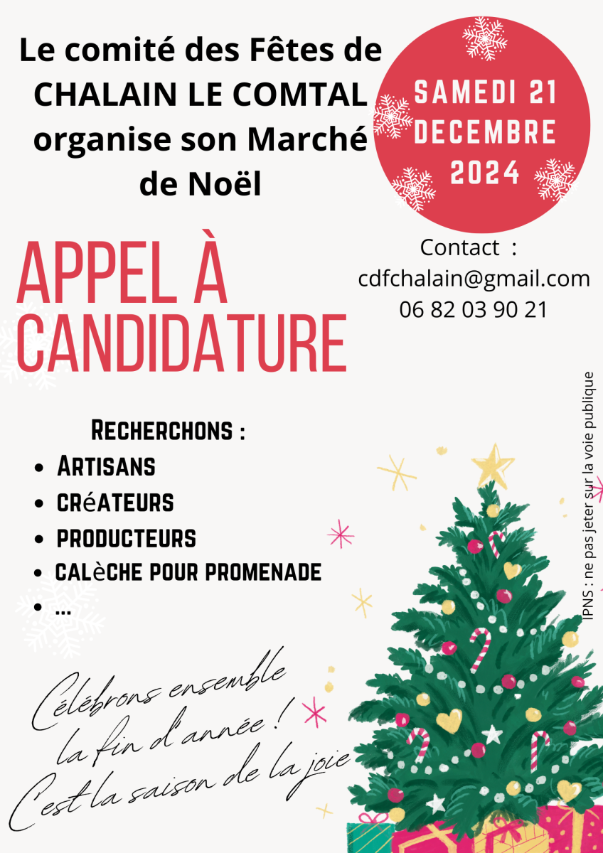 Marché de Noël : appel à candidature