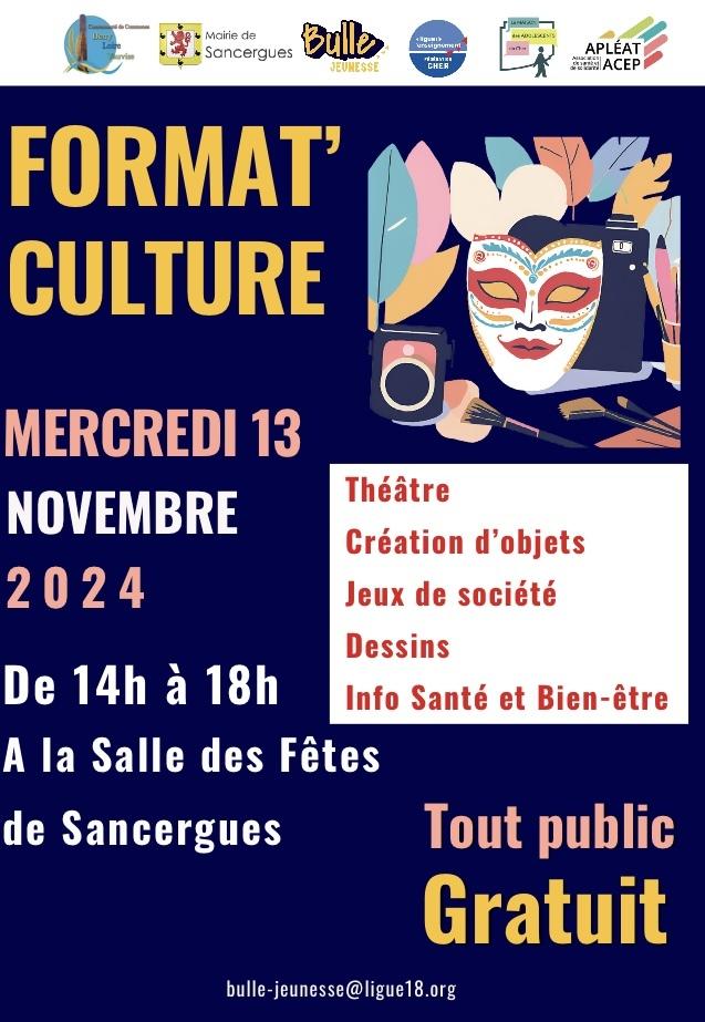 Format culture tout public mercredi 13 novembre