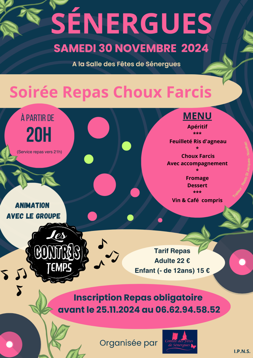 Soirée Repas Choux Farcis - 30 Novembre 2024