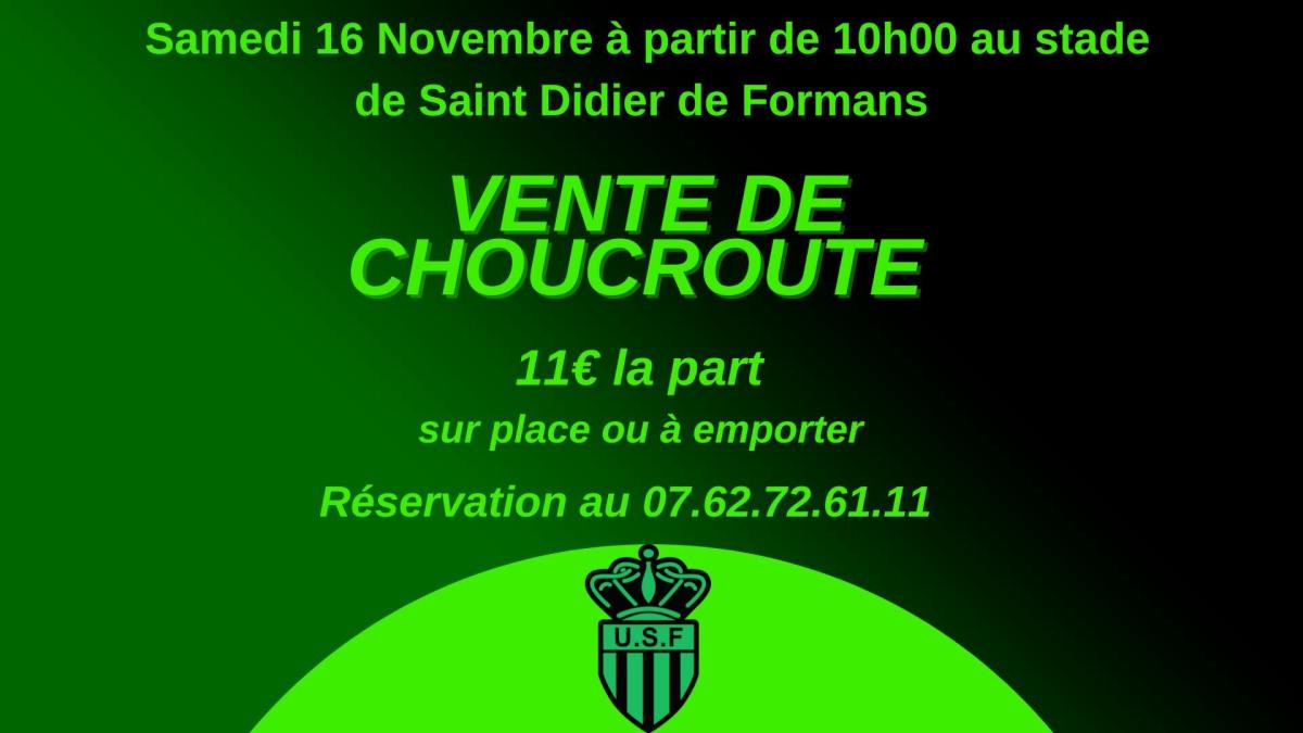 RAPPEL : VENTE DE CHOUCROUTE PAR L'USF