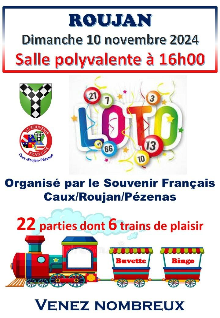 Souvenir Français : loto le 10/11 à Roujan 16h