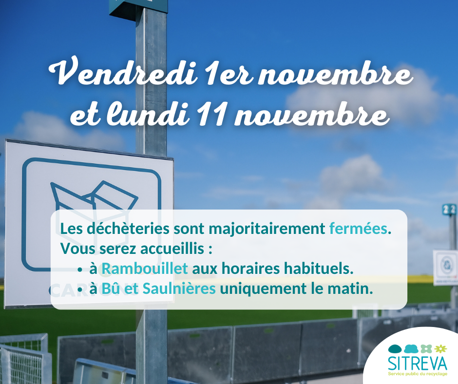 Information déchèteries pour les 1er et 11 novembre