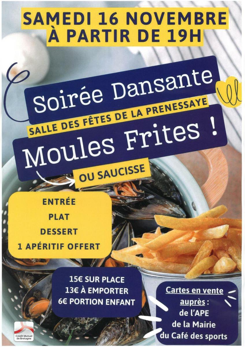 APE: soirée Moules frites samedi 16 novembre