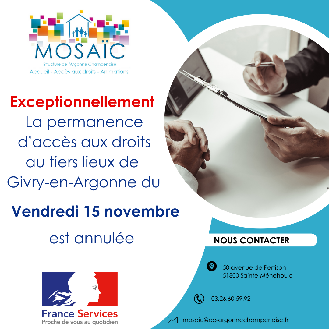 Annulation permanence France Services 15/11