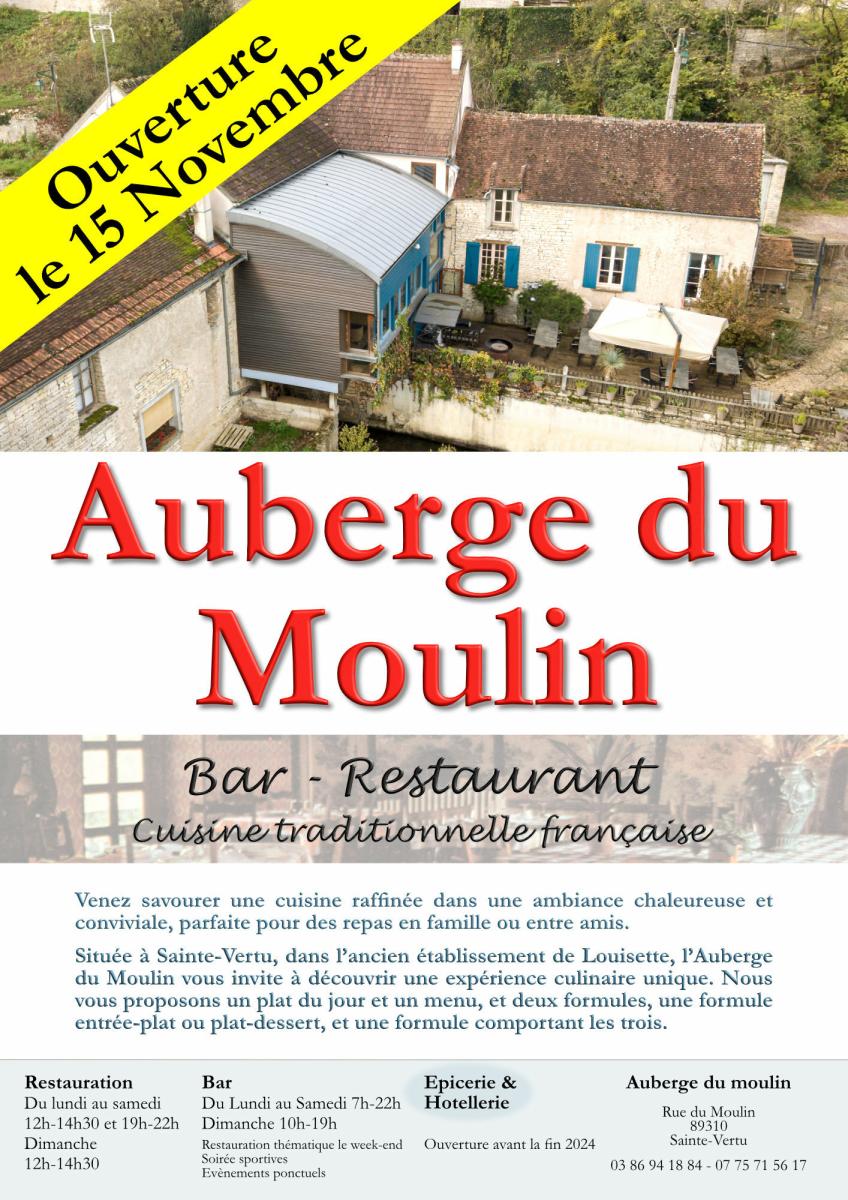 Réouverture de l'auberge du Moulin