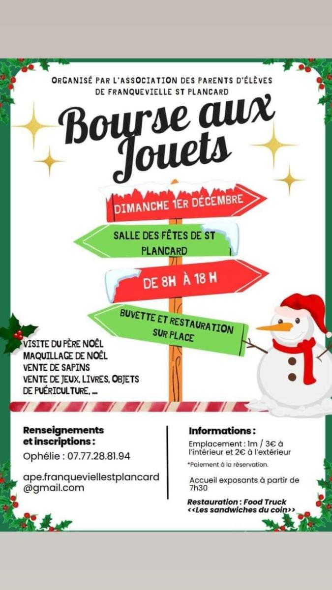 Bourse aux jouets le 1er décembre