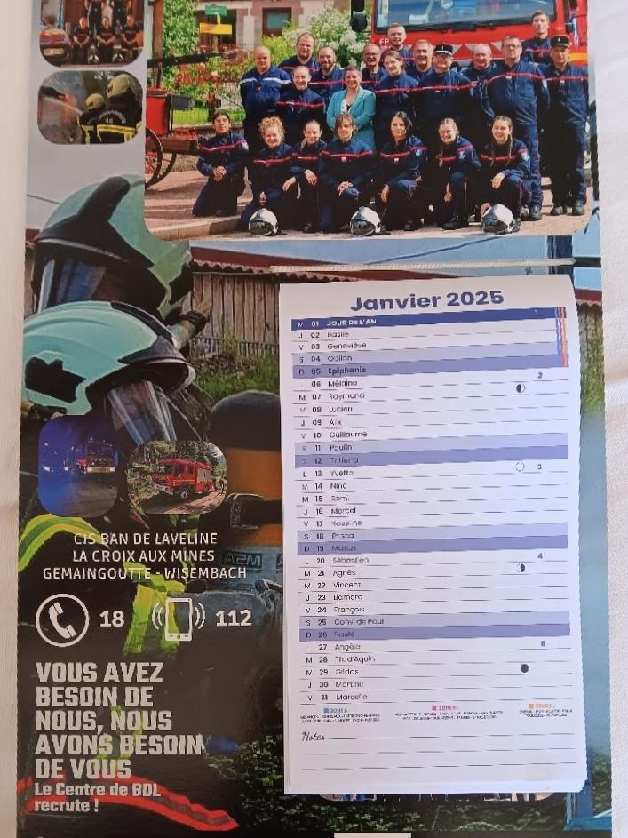 Calendrier des sapeurs-pompiers 🚒