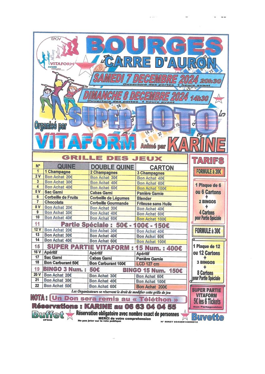 Info divertissement : LOTO Vitaform