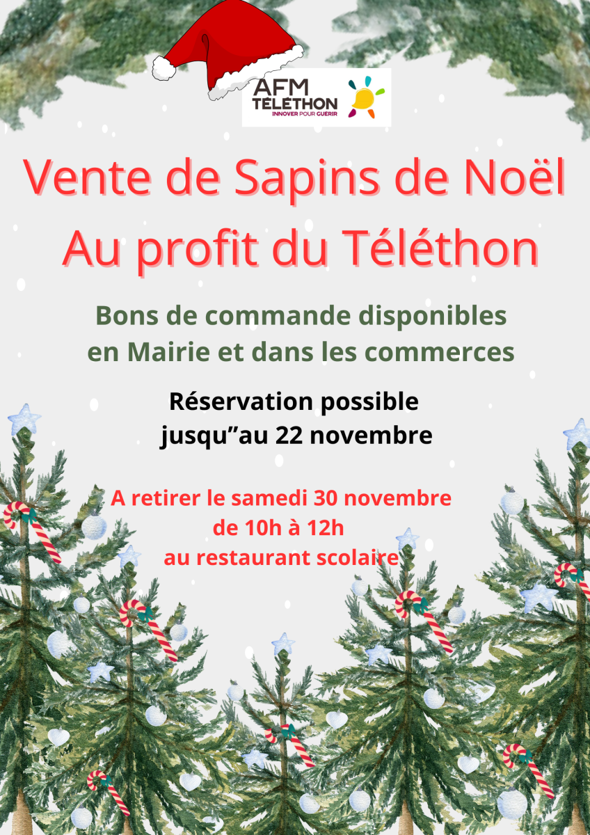 Vente de sapin de Noël, au profit du Téléthon