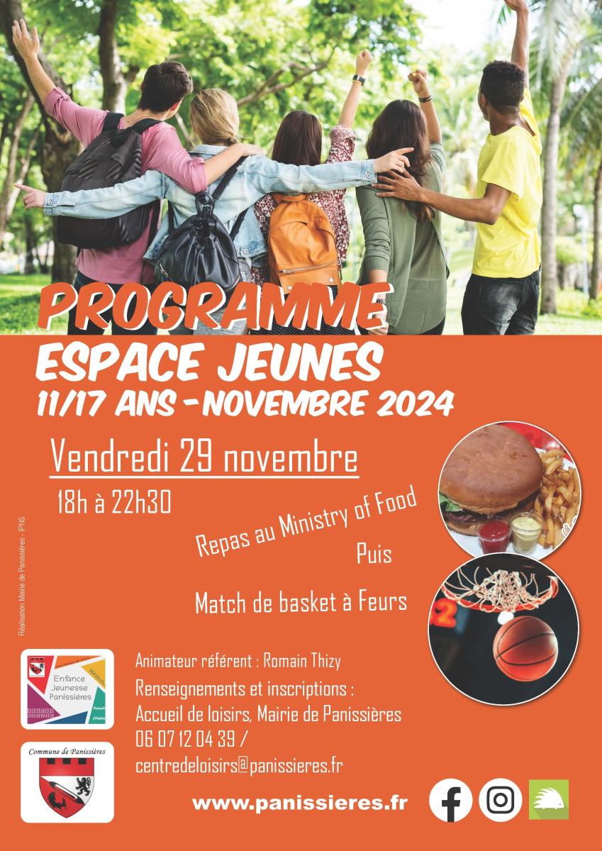 Espace jeunes : sortie programmée le 29 novembre !