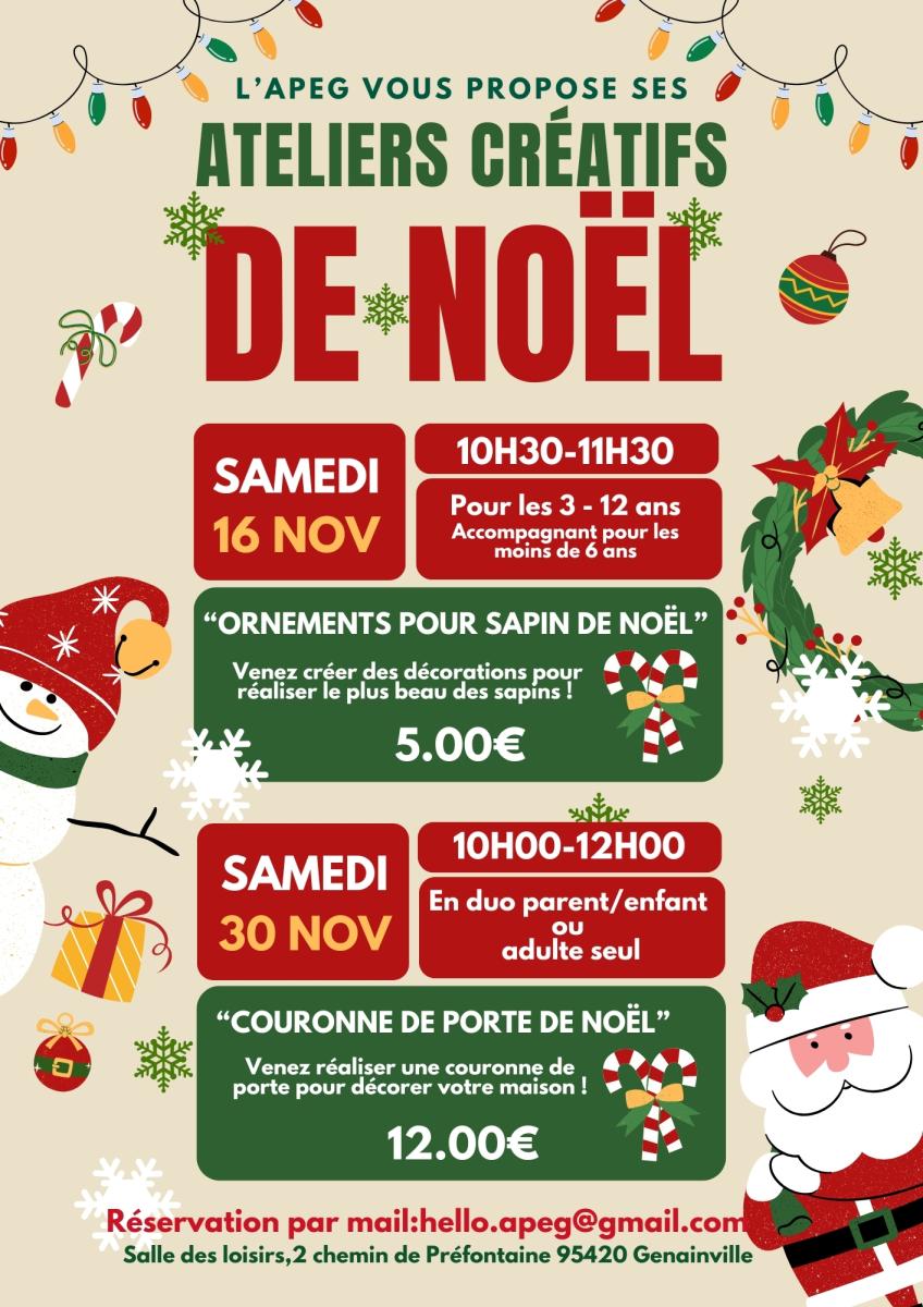 ATELIERS DE CREATIONS DE NOEL