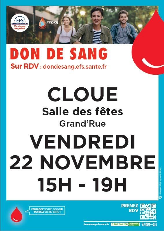 Don du sang à Cloué