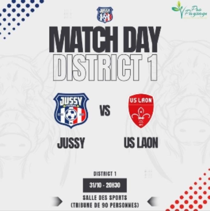 Match Jussy futsal contre Laon le 31 octobre à 20h30