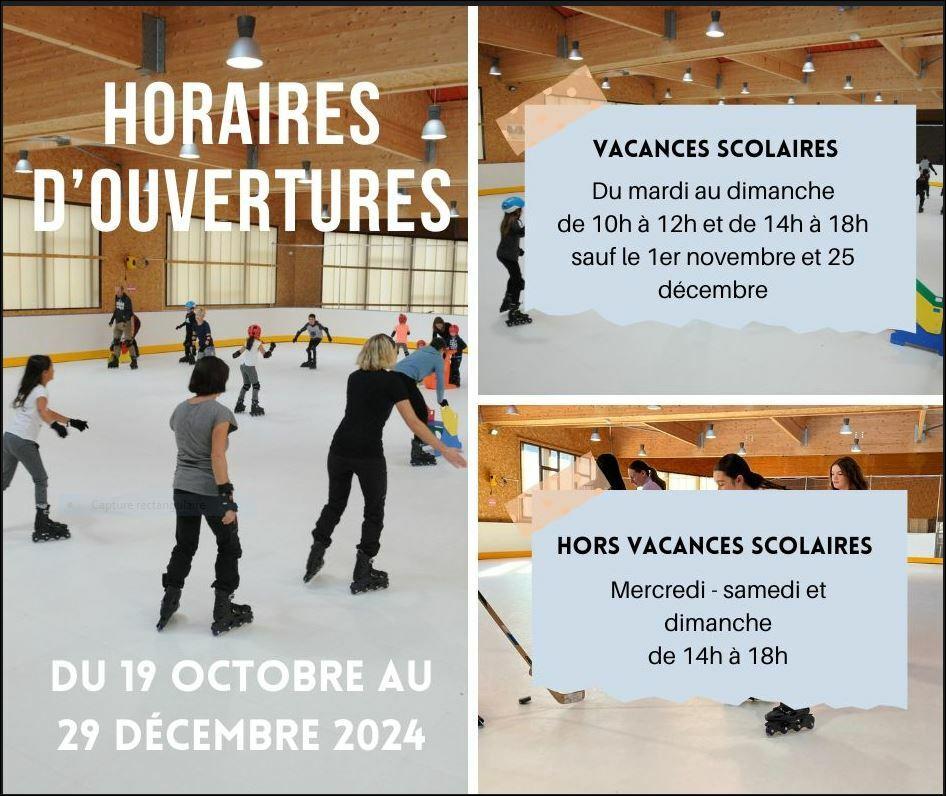 Horaires d'ouvertures de la patinoire