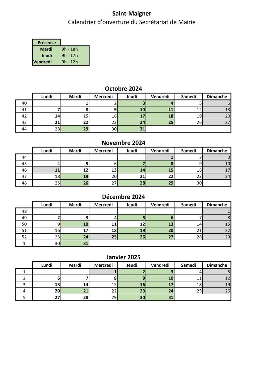 Modification temporaires horaires d'ouverture de la mairie