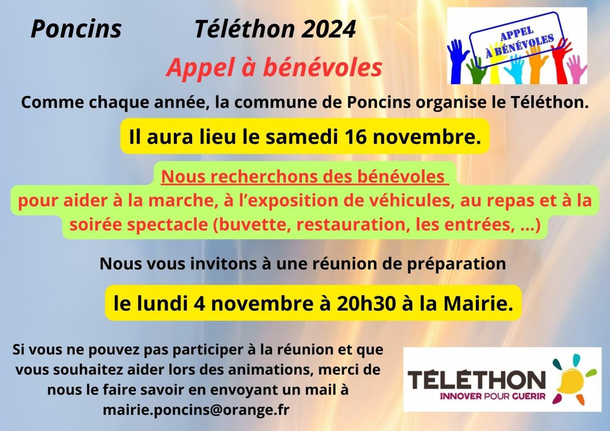 Recherche bénévoles Téléthon 2024