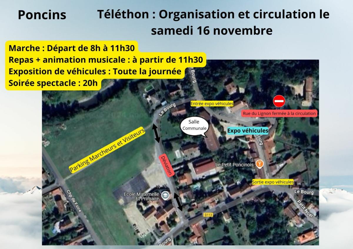 Téléthon 2024 : Organisation et circulation le 16/11