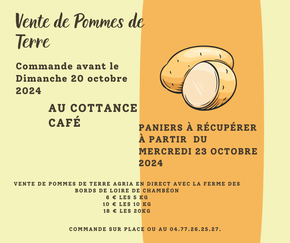 Vente de patates au Cottance café CHANGEMENT