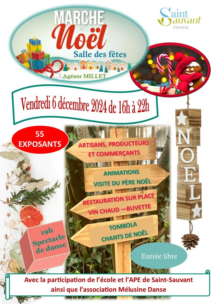 Marché de Noël à Saint Sauvant le 06 décembre de 16h à 22h