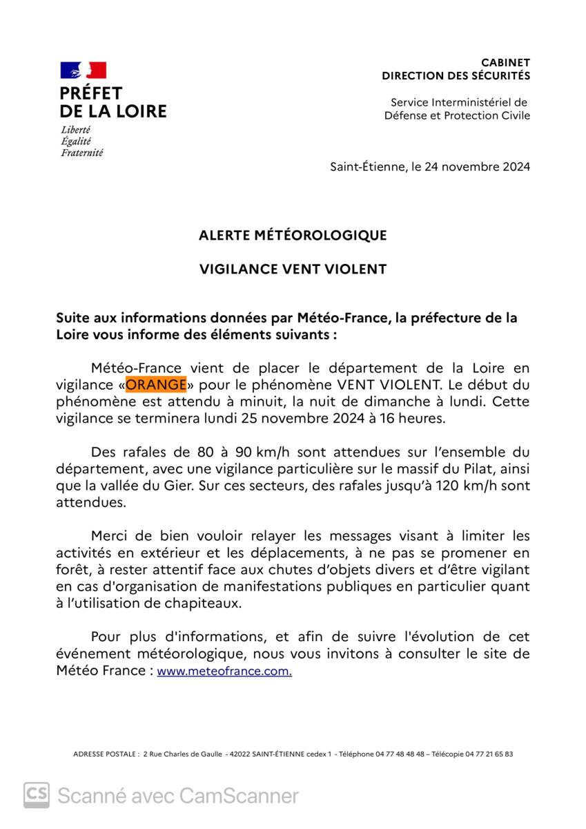 Alerte vent vigilance orange