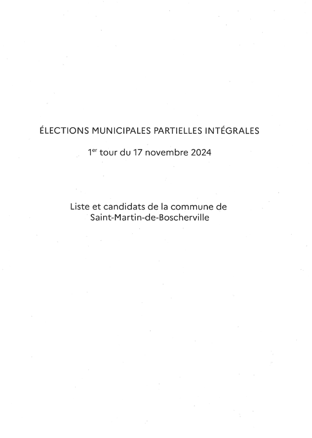 Elections municipales - 17 novembre 2024