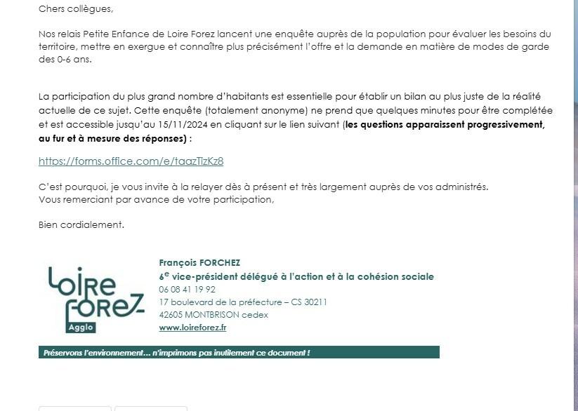 Enquête/évaluation des besoins du territoire