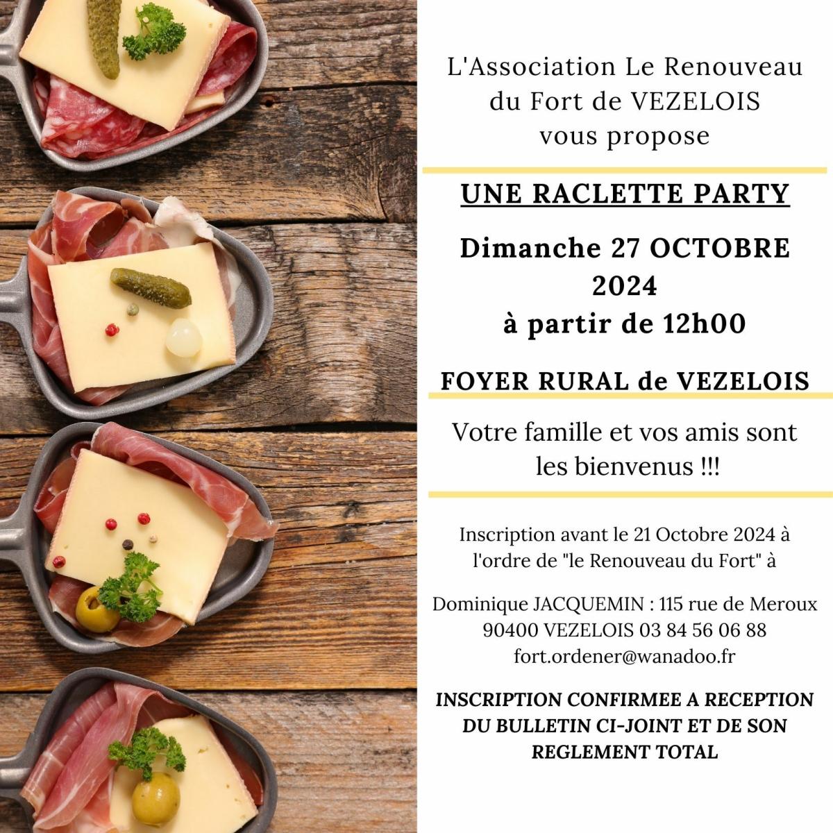 Raclette party le 27 octobre