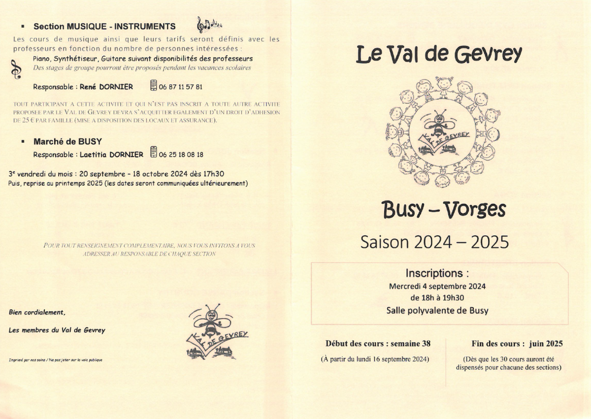 LE VAL DE GEVREY - SAISON 2024-2025