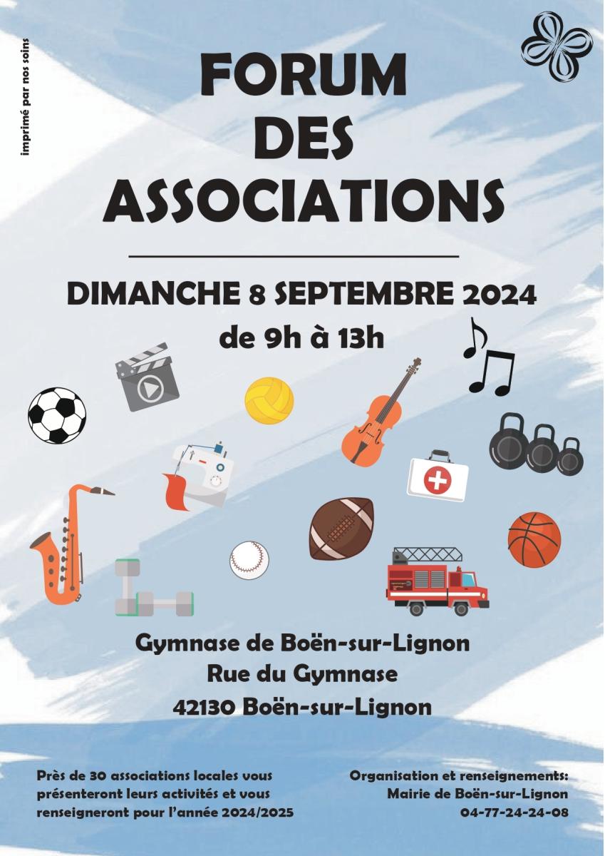 RAPPEL : Forum des associations - 8 septembre 2024