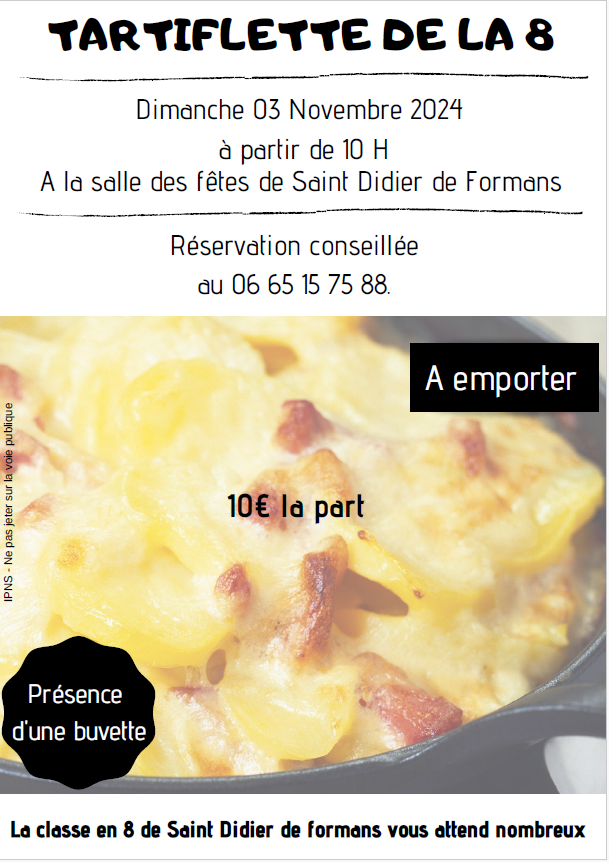 TARTIFLETTE DES CONSCRITS DE LA CLASSE EN 8